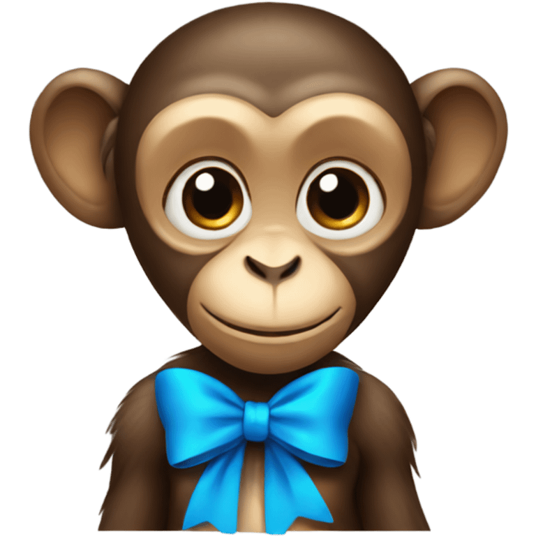 Monkey with a blue bow emoji