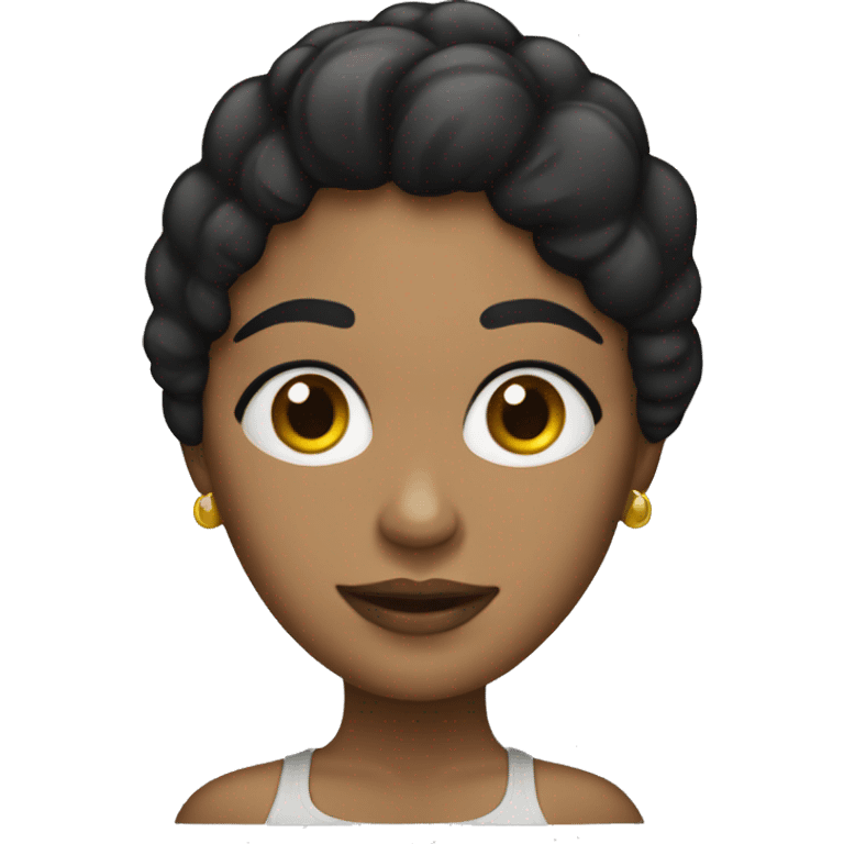 mujer de piel morena con plo negro emoji