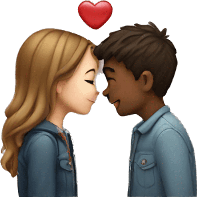 boy and girl kissing emoji