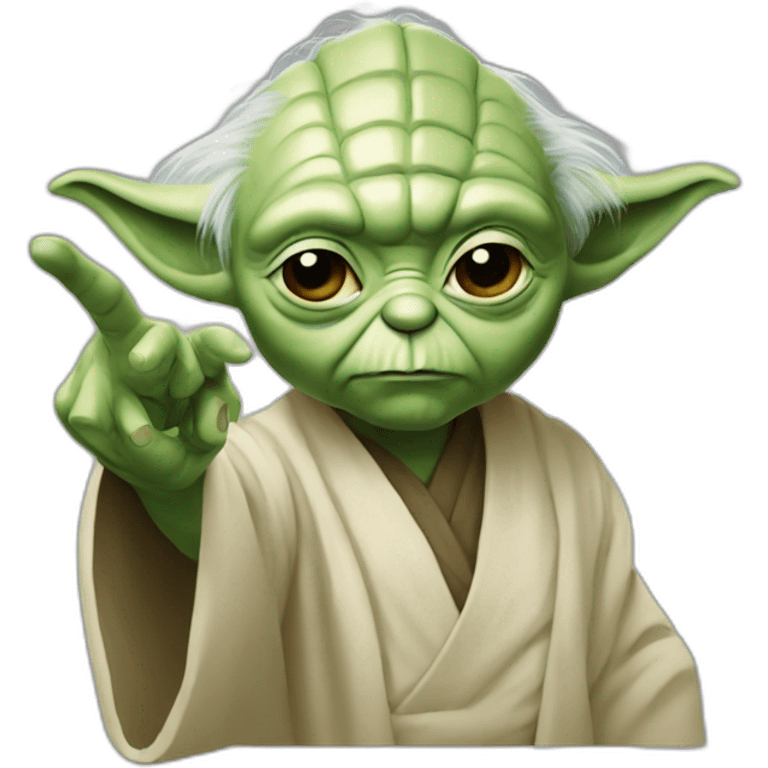 Yoda making finger emoji