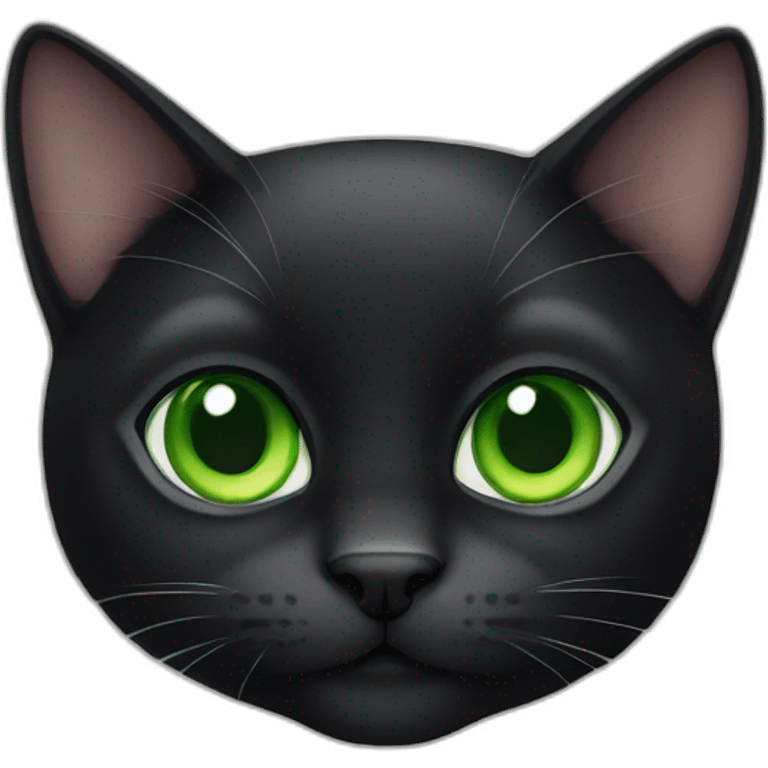 Black cat has got green eyes emoji