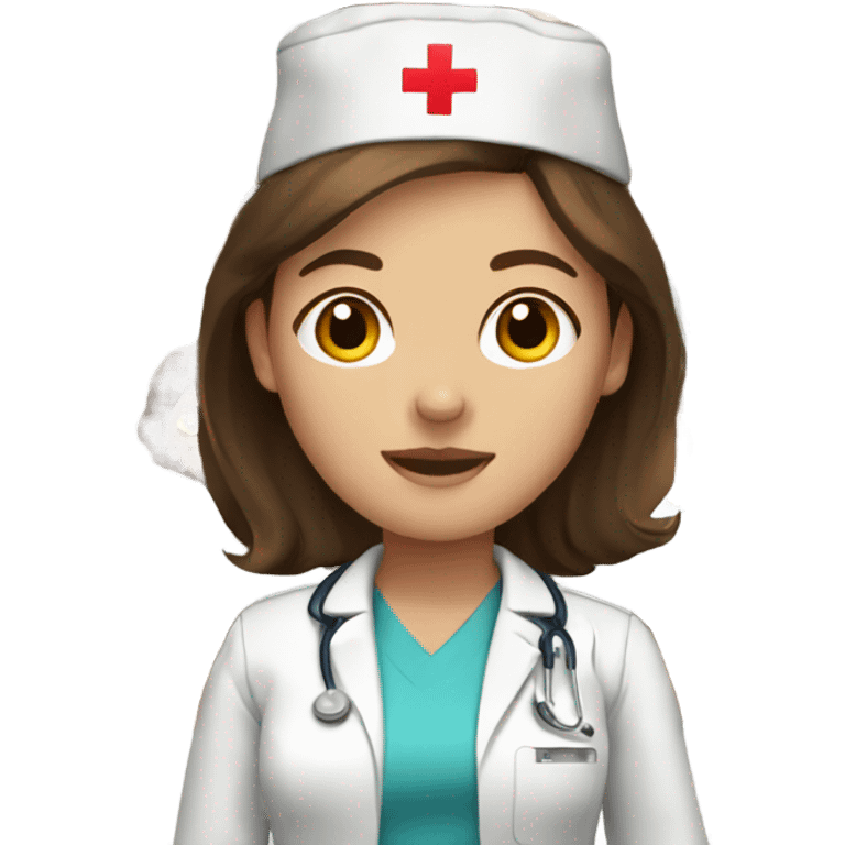 nurse with brown hair who is around 22 years old  emoji