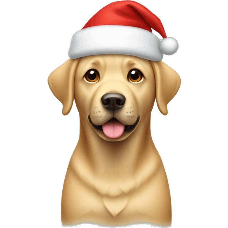 labrador with christmas hat emoji