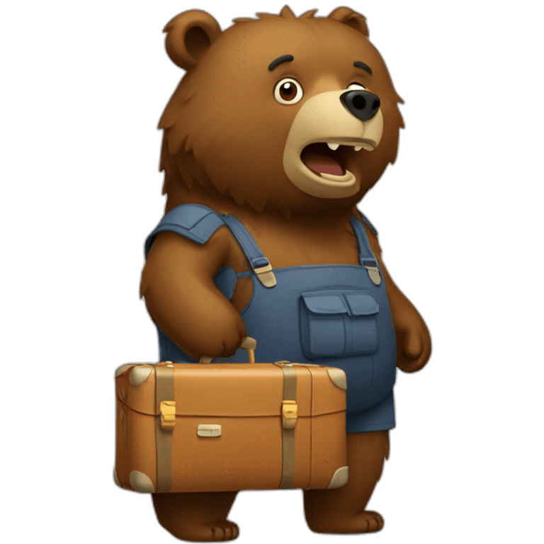 Grizzly bear with a suitcase emoji