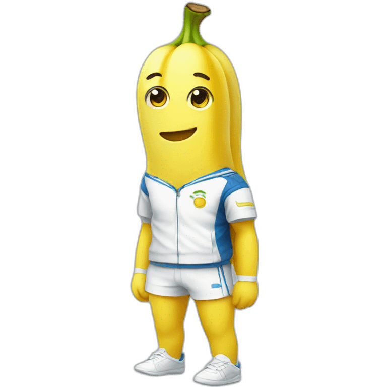 kawaii cute banana in tennis uniform emoji