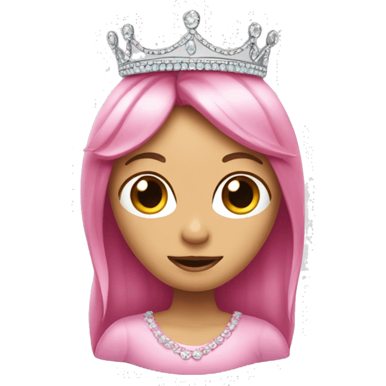 A pink jellybean with a tiara emoji