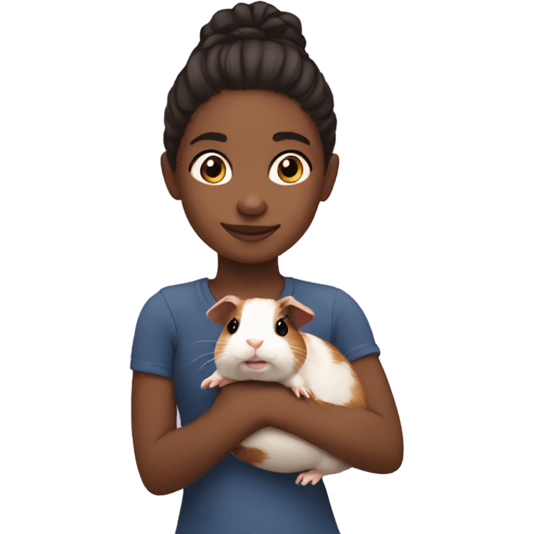 Girl holding a Guinea pig  emoji