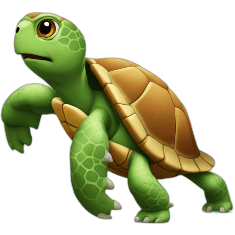 Tortue qui resemble  a un garcon qui joue au rugby emoji