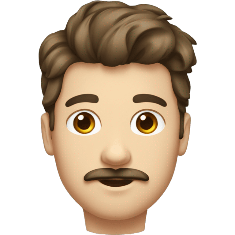 jeune homme avec un bouc et une moustache et des cheveux mi long emoji