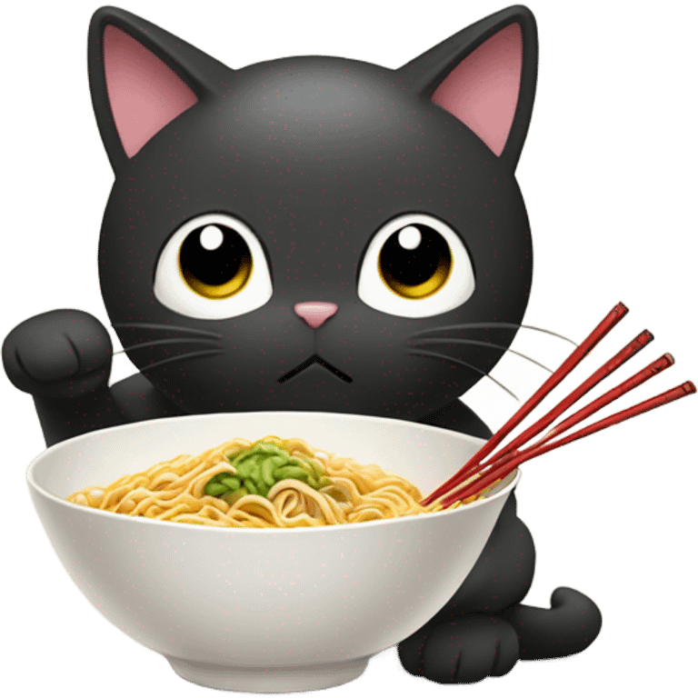 Cat eating ramen  emoji