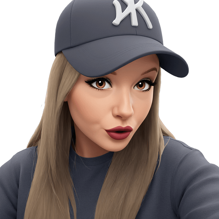 girl in baseball cap outdoors emoji