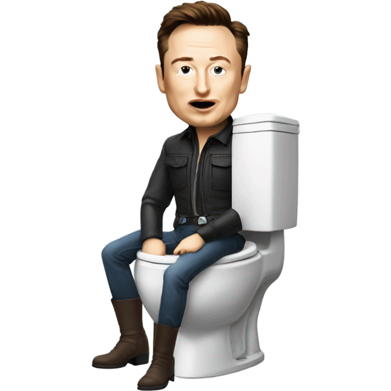 toilet with Elon musk while  in a boot emoji