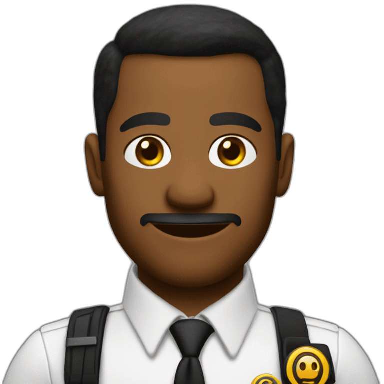 taxi driver in tuxedo with TSA badge, carl johnson face emoji