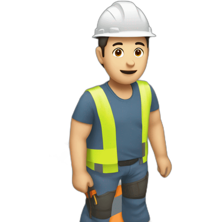 person close to road works emoji