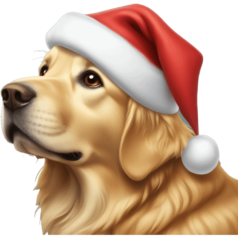 Golden retriever dressed as Santa Claus  emoji