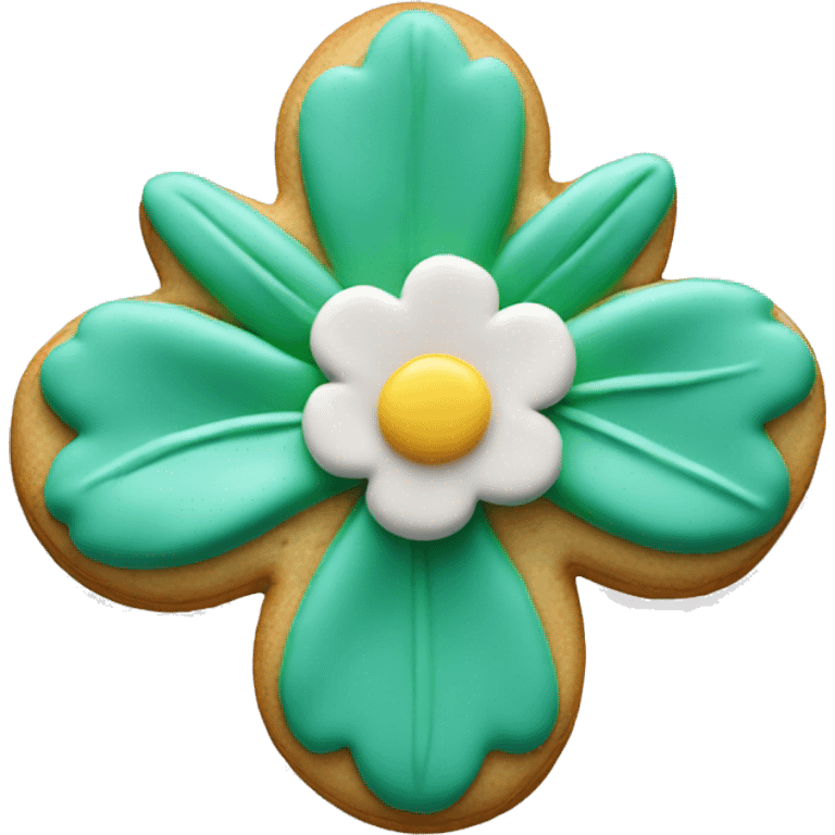 Realistic flower shaped cookie with frosting.  emoji