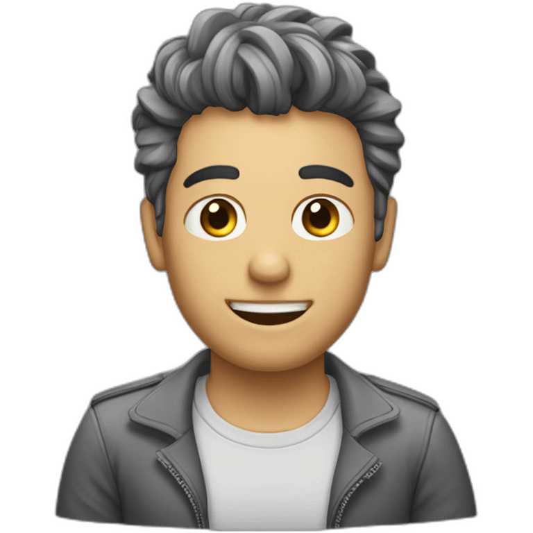 Guy with midel part hair style emoji