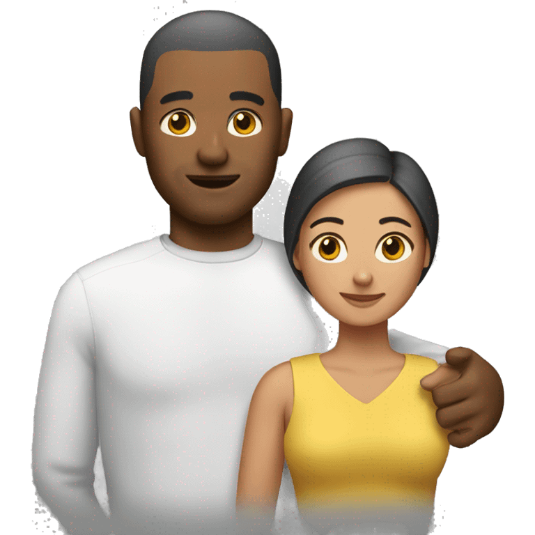 a man with a buzz cut holding a woman emoji