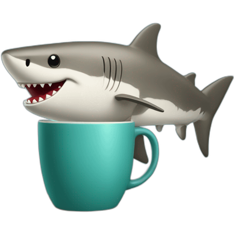 Requin bois un café emoji