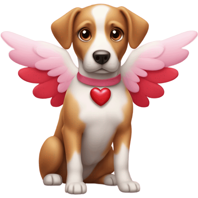 dog as valentine cupid, no bow emoji