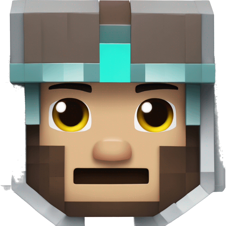 Minecraft Steve head with netherite helmet emoji