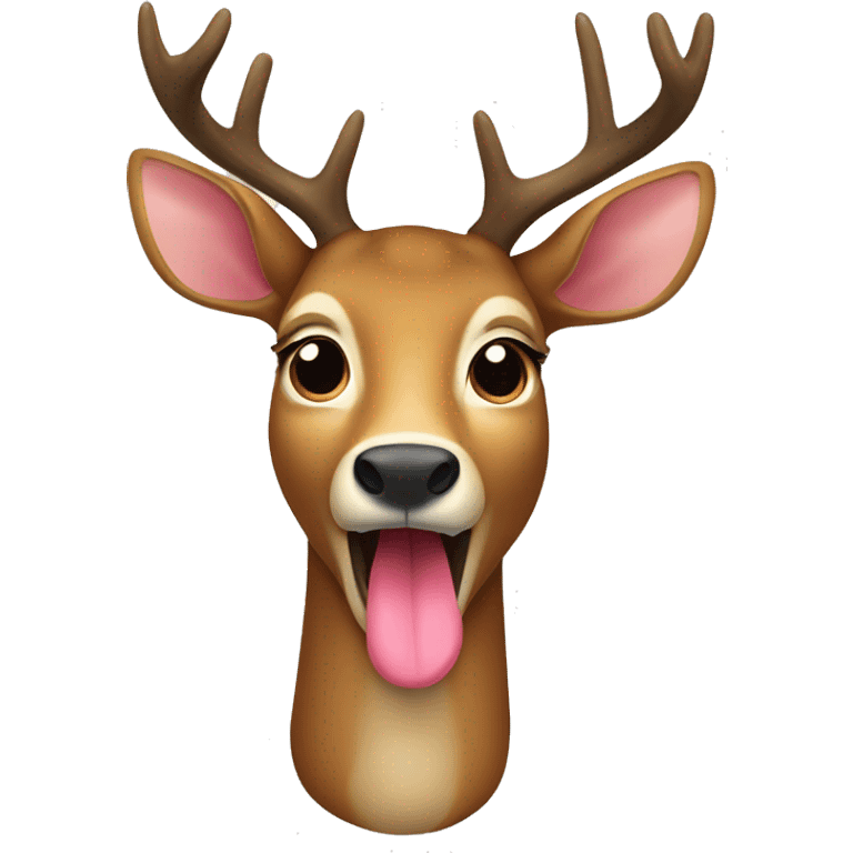 deer with its tongue out and x’s for eyes emoji