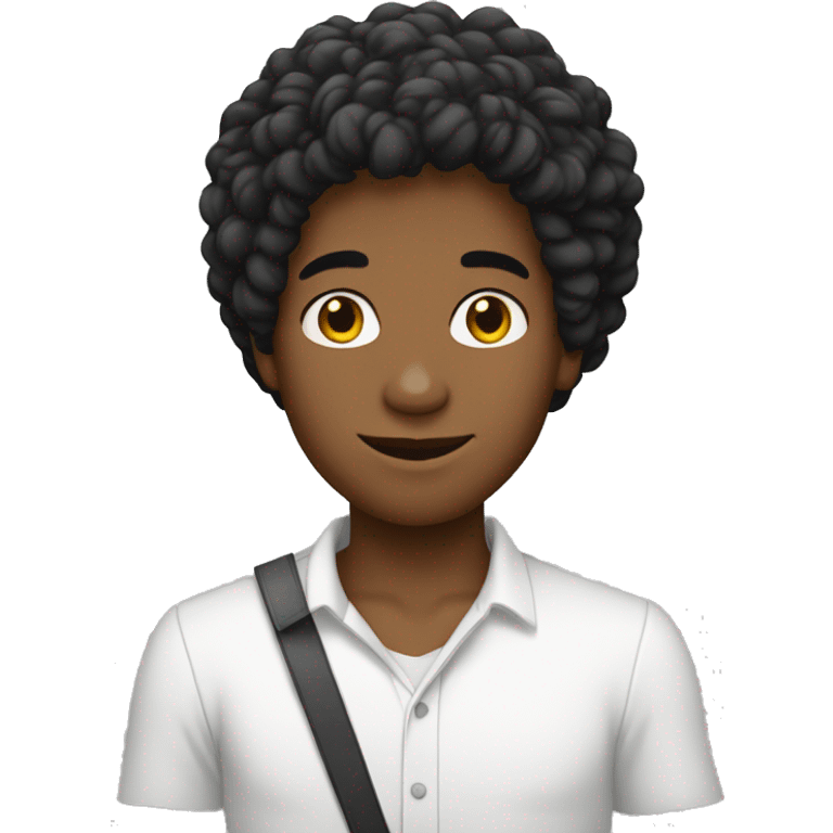 Un garçon peau blanche cheveux noirs qui rigole emoji