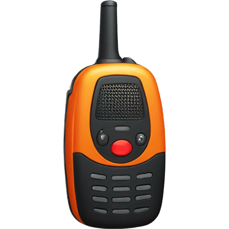 black walkie talkie with red-orange button on side emoji