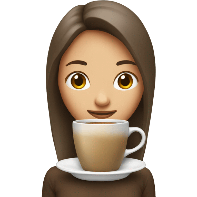 girl with her head into coffee cup emoji