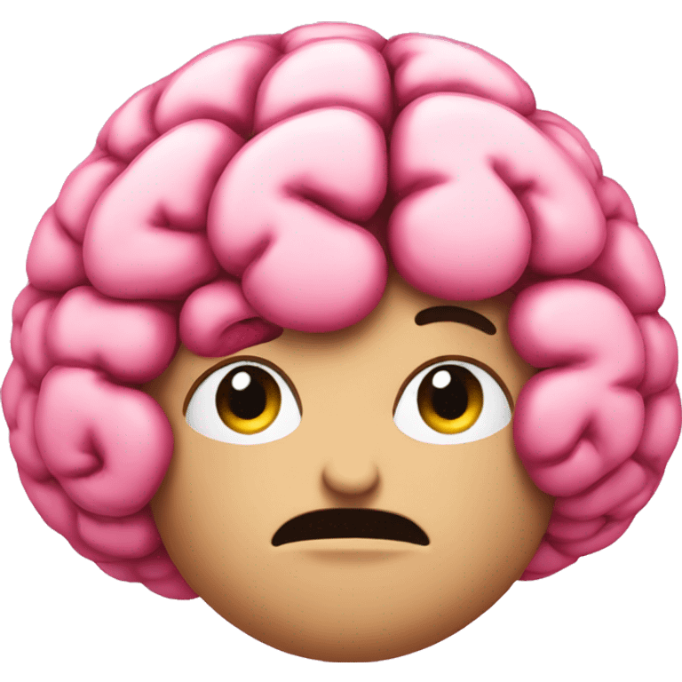 pink brain 3/4 angle emoji