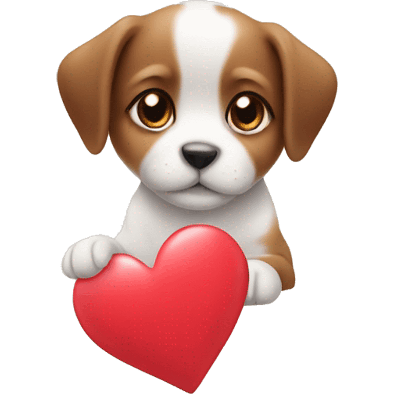 Puppy in a love heart emoji