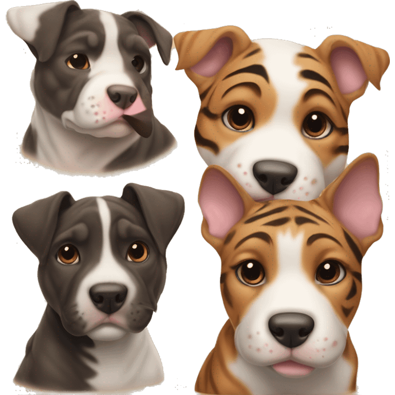 Stafford shire bull terrier puppy tiger fur emoji