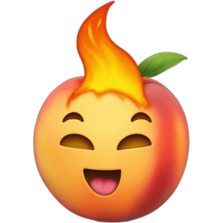 Peach on fire emoji