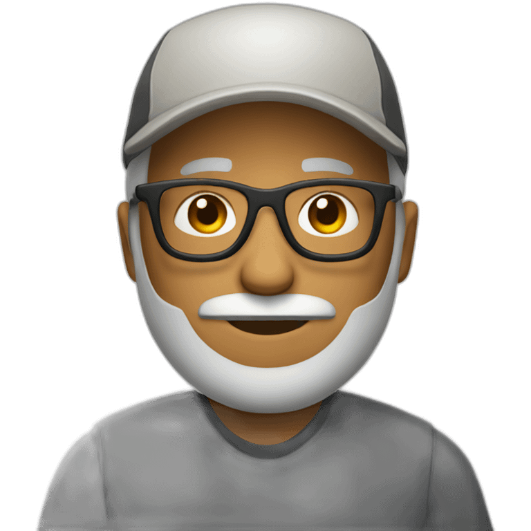 man with cap and light beard and reading rounded glasses emoji