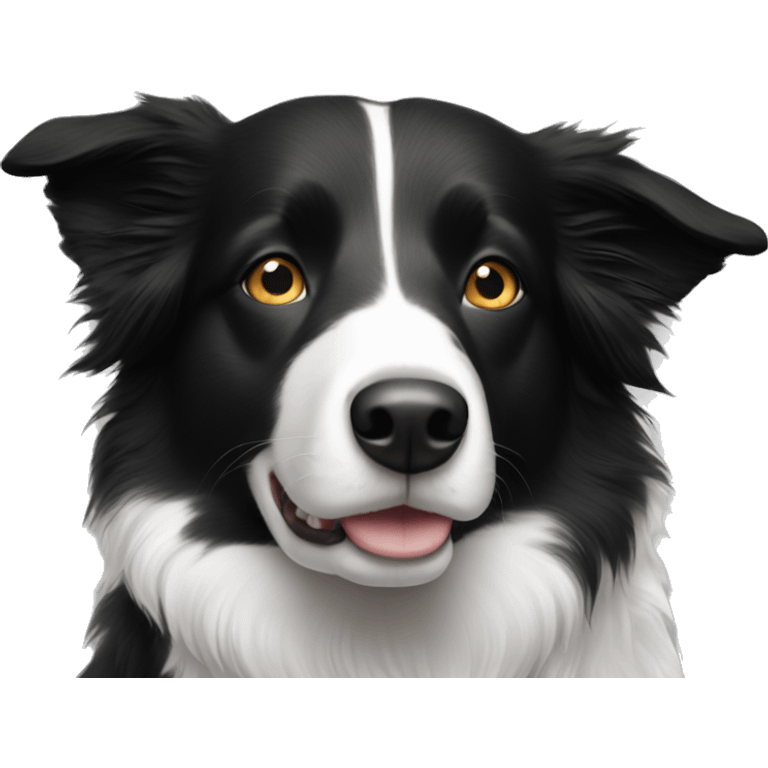 Black and white border collie emoji