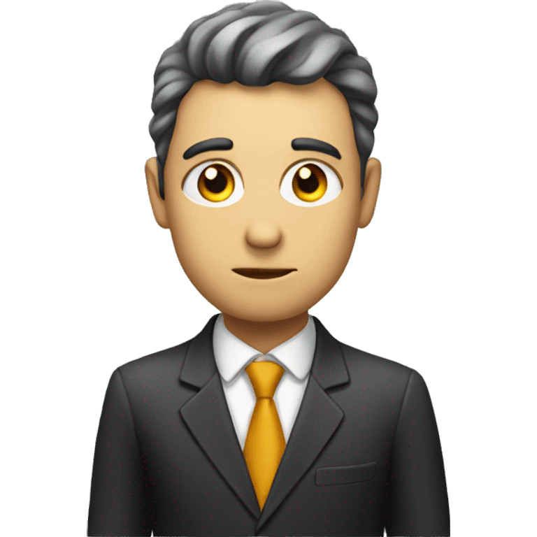 thinking face of man in a suit emoji