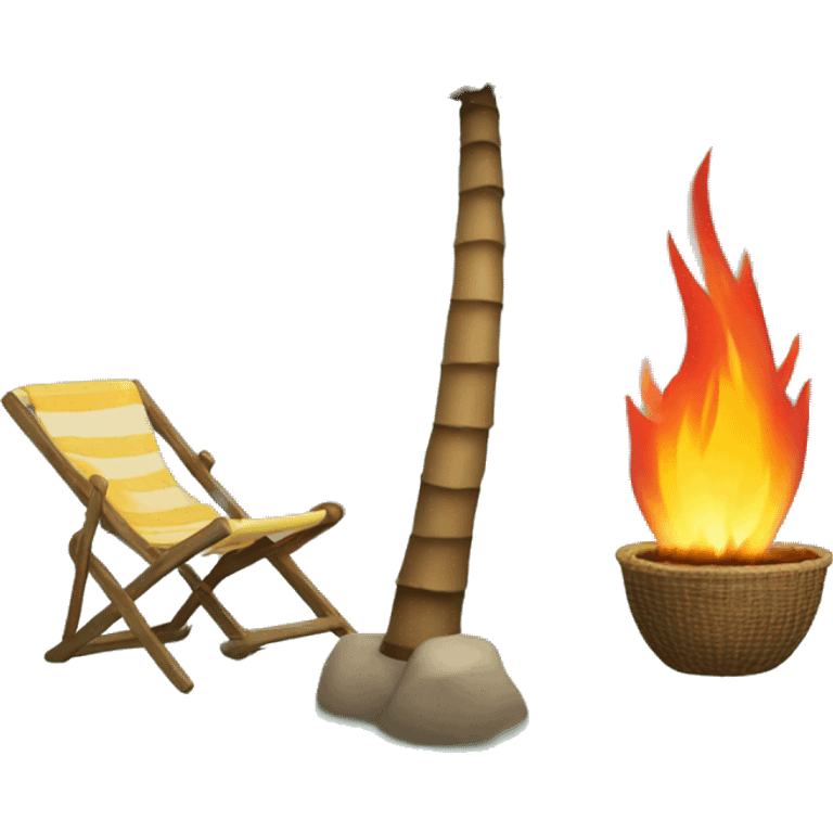 palm tree with vacation fire emoji