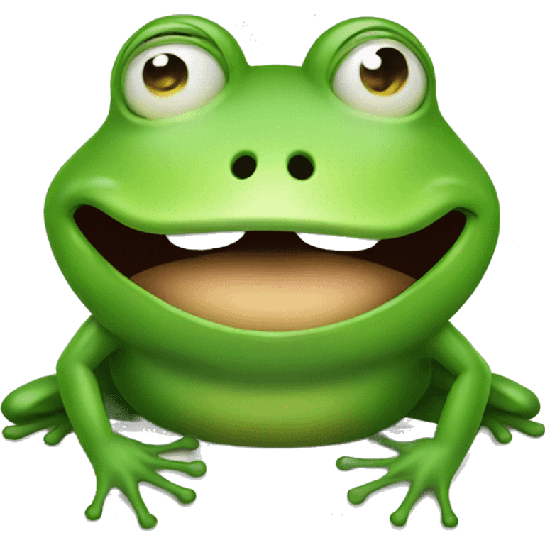 funny frog who ask for money emoji