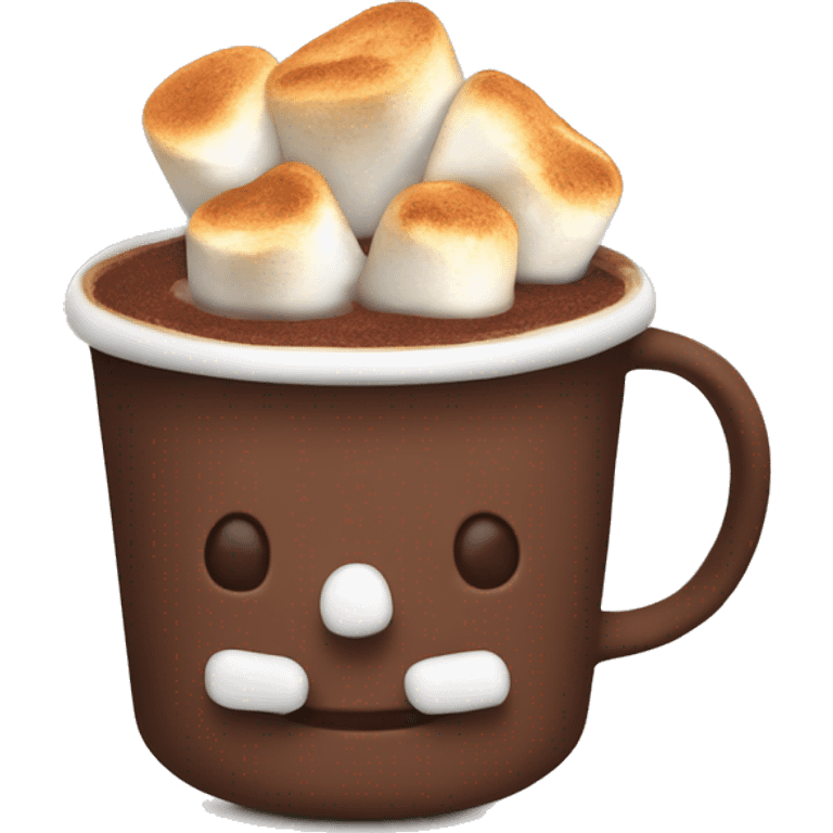 Hot chocolate with toasted marshmallows on top emoji