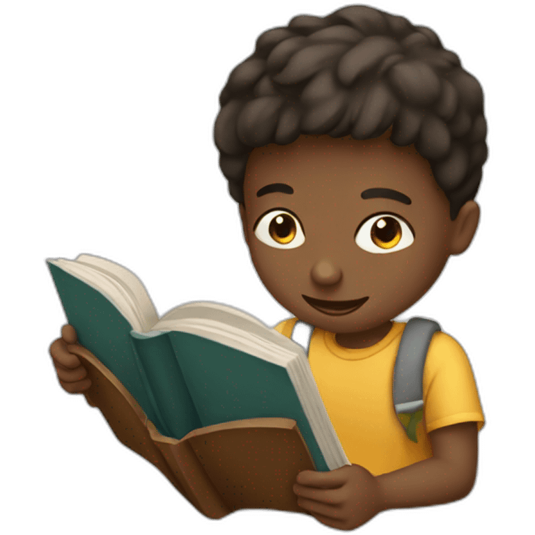 Boy reading a book emoji