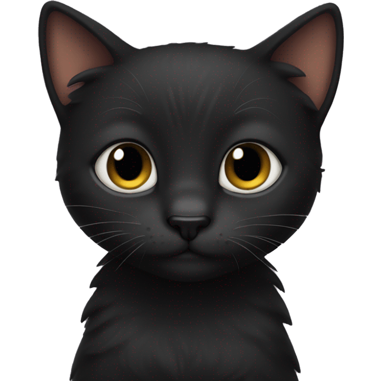 Adorable black kitty emoji