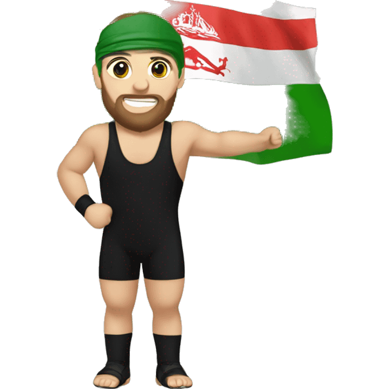 A wrestler holding the chechen flag emoji