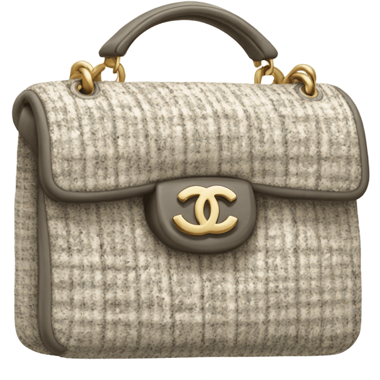 Tweed white chanel bag  emoji