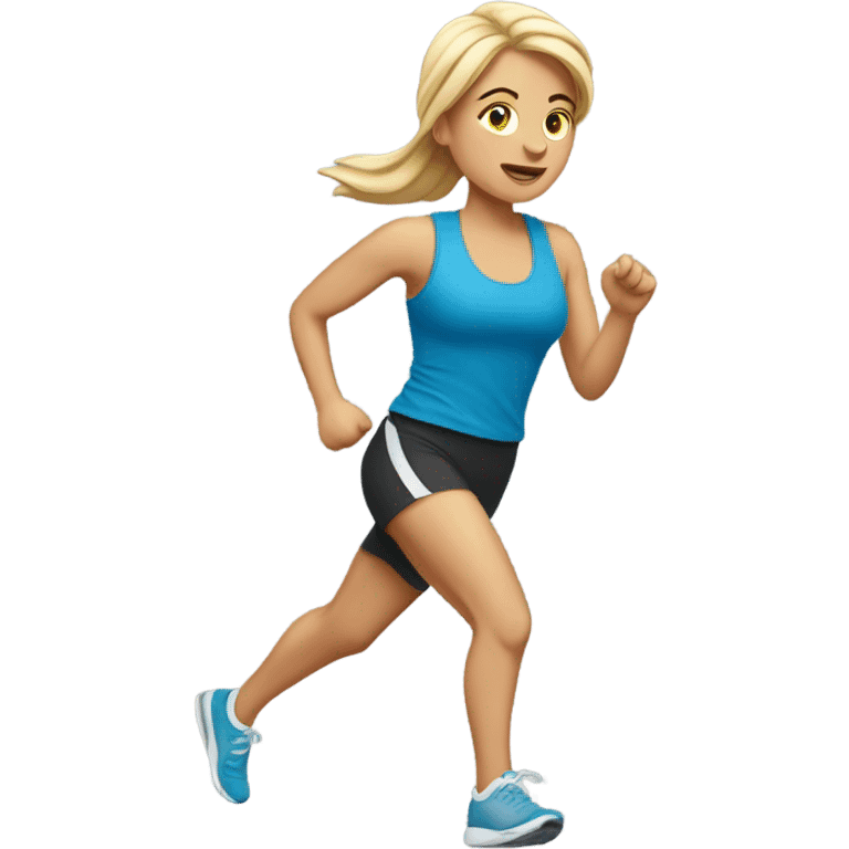 White lady jogging  emoji