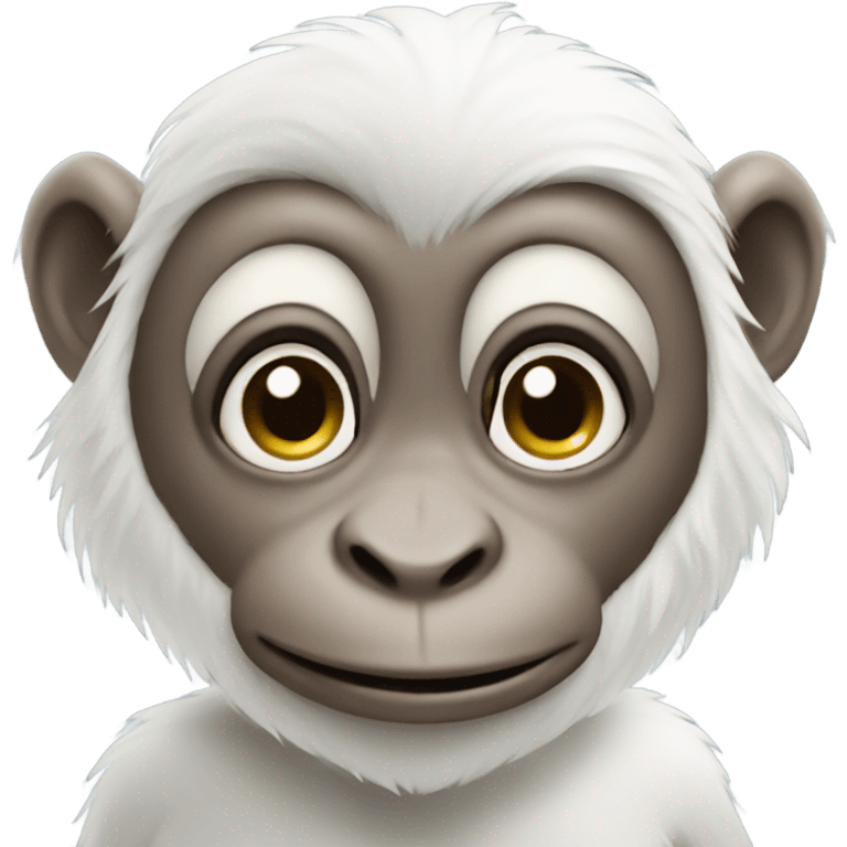 White CUTE  monkey emoji