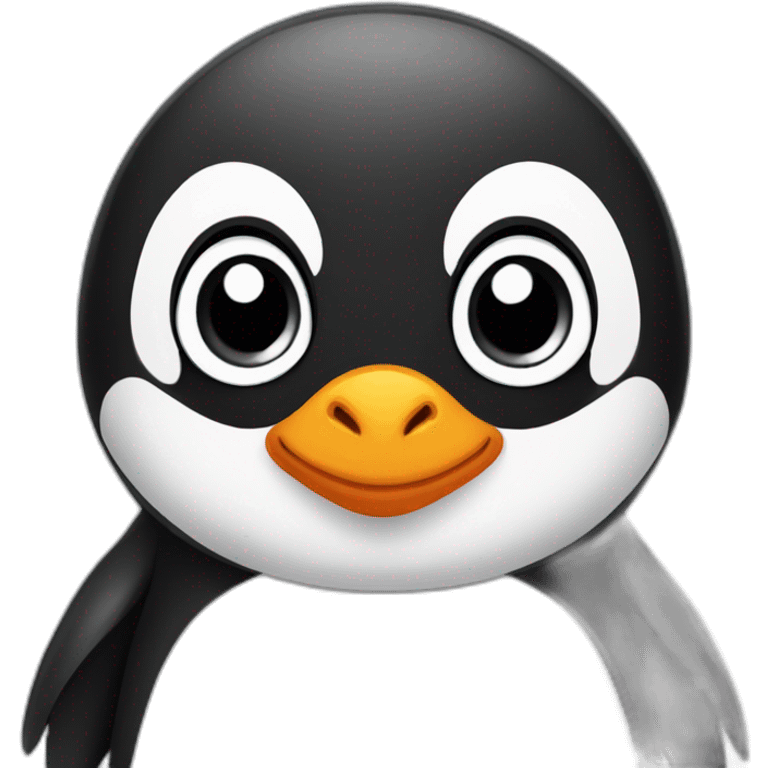 black and white baby penguin cute face emoji