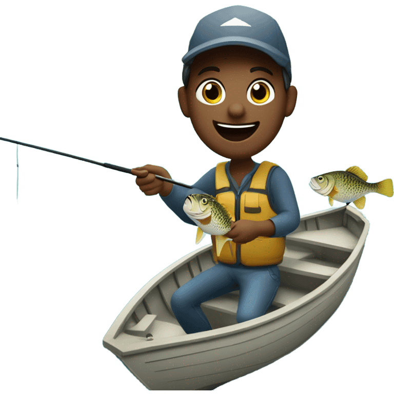 Crappie fishing from a boat emoji