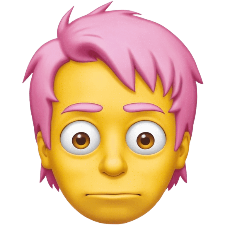 pink hair yellow face Simpson emoji