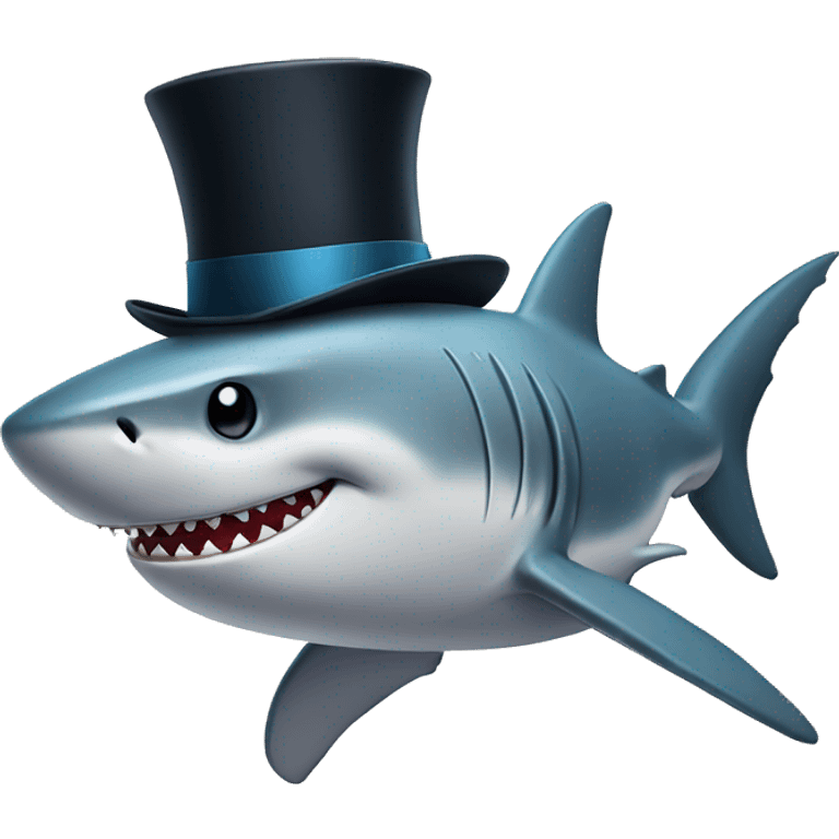 Shark with top hat  emoji