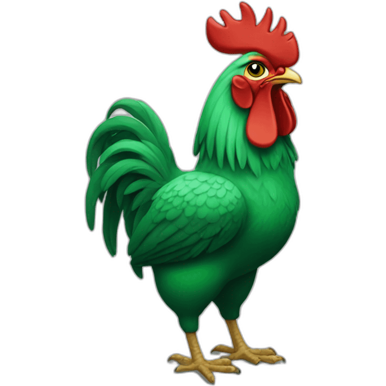 green rooster end cat emoji